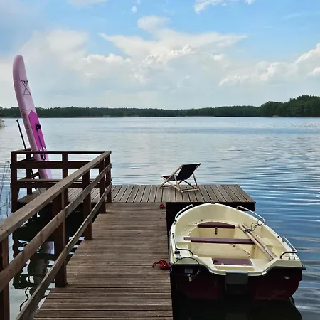 Sosenka Dom Wakacyjny Na 8 Osob Linia Brzegowa Jezioro Kalwa,prywatny Pomost, Sauna Przy Plazy , Jacuzzi W Ogrodzie *